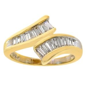0.65 Carat Baguette Cut Diamond Wedding Band 18K